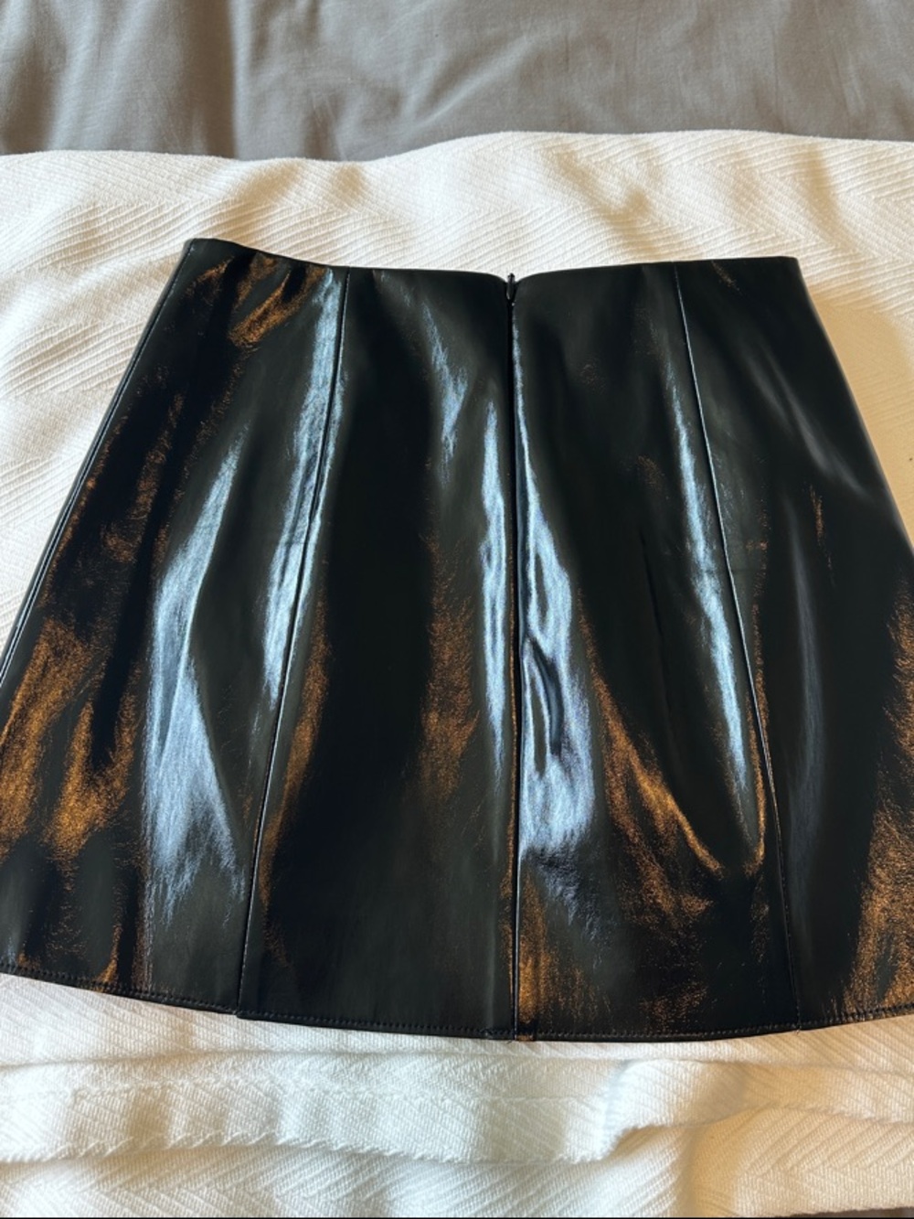 Ronny Kobo Knox Black Glossy Faux-Leather Mini Skirt. Size S. NWT - Picture 4 of 8